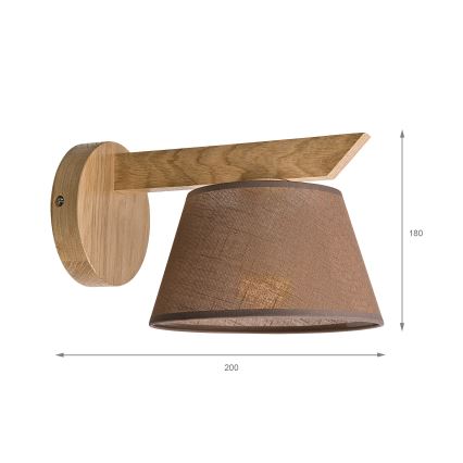 Brilagi - Zidna svjetiljka ANTHONY 1xE14/40W/230V hrast/smeđa