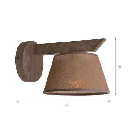 Brilagi - Zidna svjetiljka ANTHONY 1xE14/40W/230V hrast/smeđa