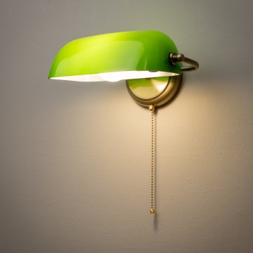 Brilagi - Zidna svjetiljka BANK OFFICE 1xE27/60W/230V mesing/zelena