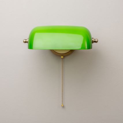 Brilagi - Zidna svjetiljka BANK OFFICE 1xE27/60W/230V mesing/zelena