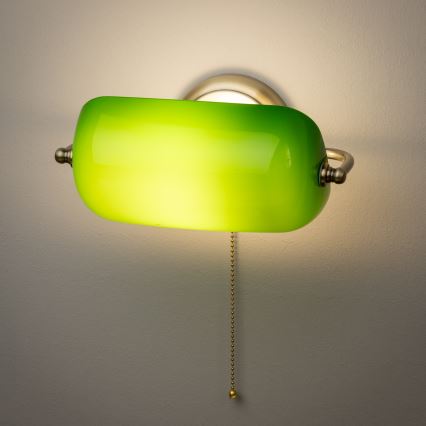 Brilagi - Zidna svjetiljka BANK OFFICE 1xE27/60W/230V mesing/zelena