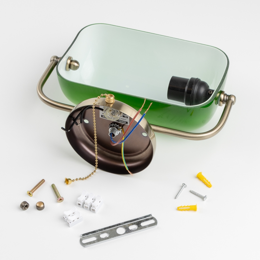 Brilagi - Zidna svjetiljka BANK OFFICE 1xE27/60W/230V mesing/zelena