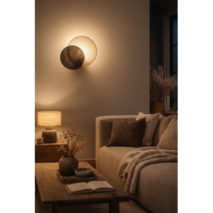 Brilagi - Zidna svjetiljka CIRCLES 1xE27/60W/230V Ø 35 cm krem/smeđa