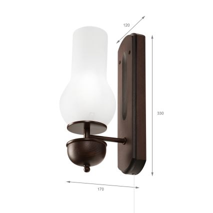 Brilagi - Zidna svjetiljka COTTAGE 1xE14/40W/230V bukva/bijela