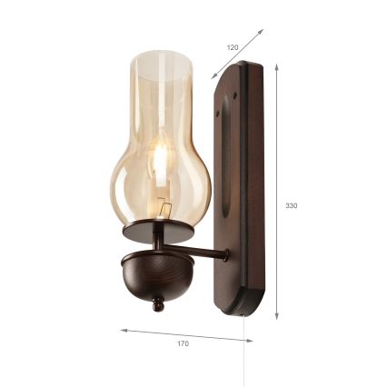 Brilagi - Zidna svjetiljka COTTAGE 1xE14/40W/230V bukva/smeđa