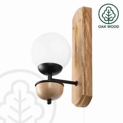 Brilagi - Zidna svjetiljka COTTAGE 1xG9/40W/230V hrast/bijela