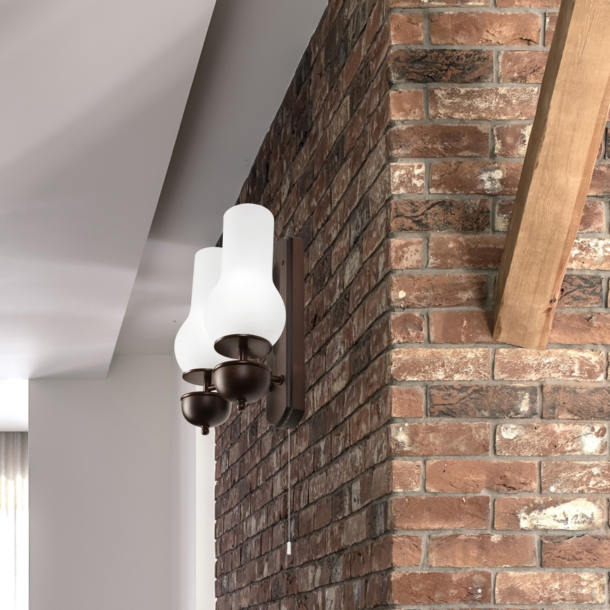 Brilagi - Zidna svjetiljka COTTAGE 2xE14/40W/230V bukva/bijela
