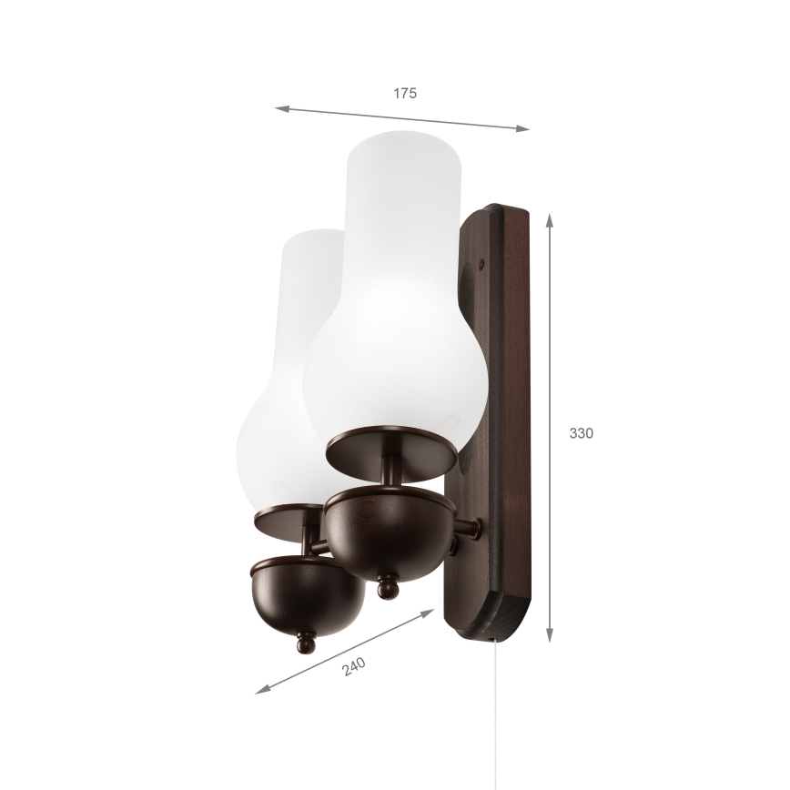 Brilagi - Zidna svjetiljka COTTAGE 2xE14/40W/230V bukva/bijela