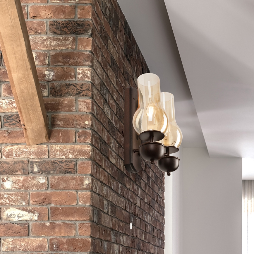 Brilagi - Zidna svjetiljka COTTAGE 2xE14/40W/230V bukva/smeđa