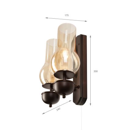 Brilagi - Zidna svjetiljka COTTAGE 2xE14/40W/230V bukva/smeđa