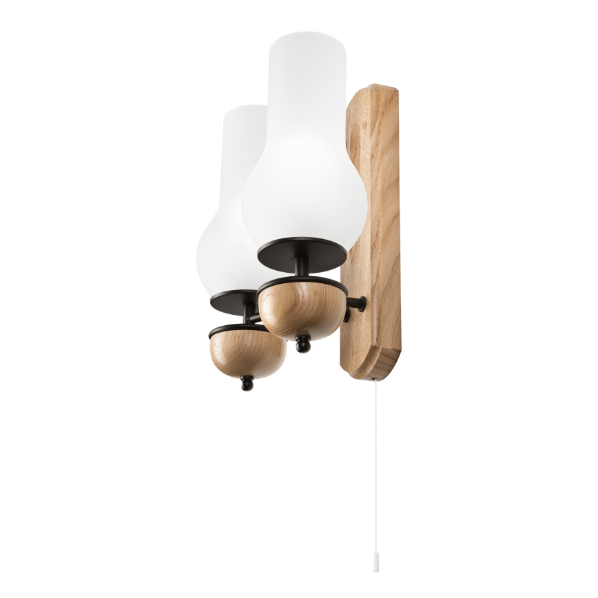 Brilagi - Zidna svjetiljka COTTAGE 2xE14/40W/230V hrast/bijela