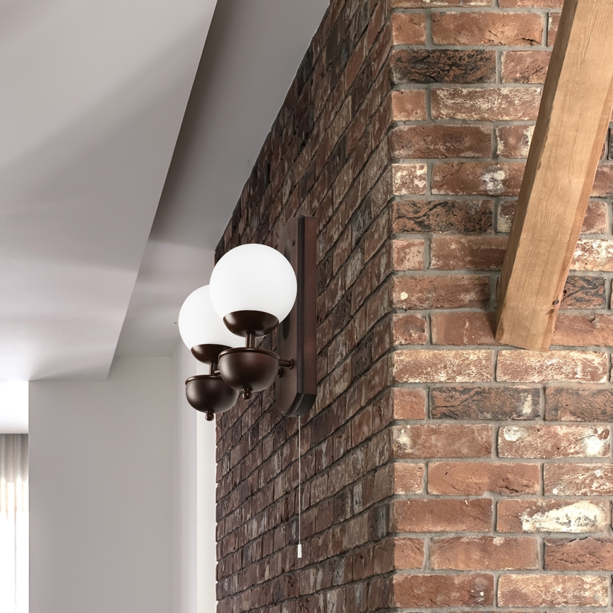 Brilagi - Zidna svjetiljka COTTAGE 2xG9/40W/230V bukva/bijela