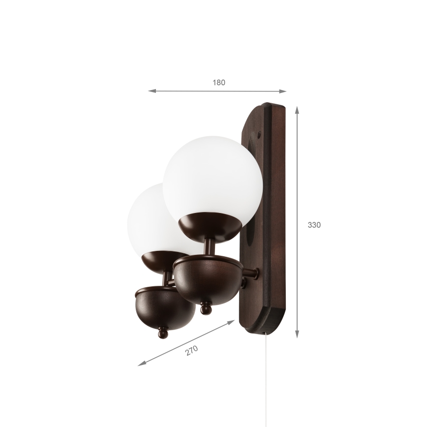 Brilagi - Zidna svjetiljka COTTAGE 2xG9/40W/230V bukva/bijela