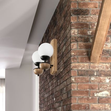 Brilagi - Zidna svjetiljka COTTAGE 2xG9/40W/230V hrast/bijela
