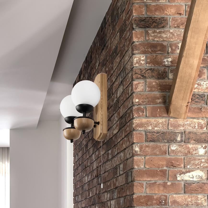 Brilagi - Zidna svjetiljka COTTAGE 2xG9/40W/230V hrast/bijela