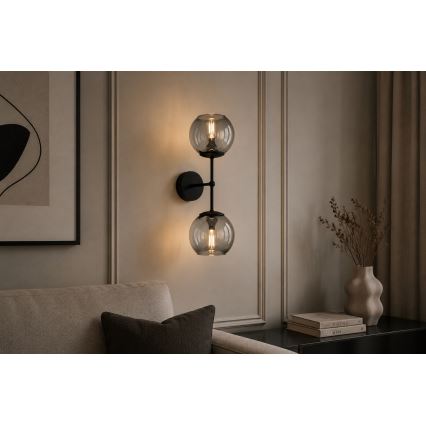 Brilagi - Zidna svjetiljka DIOR 2xE27/60W/230V crna/dimna siva