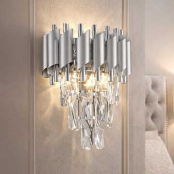 Brilagi - Zidna svjetiljka ECLIPSE 2xE14/10W/230V srebrna