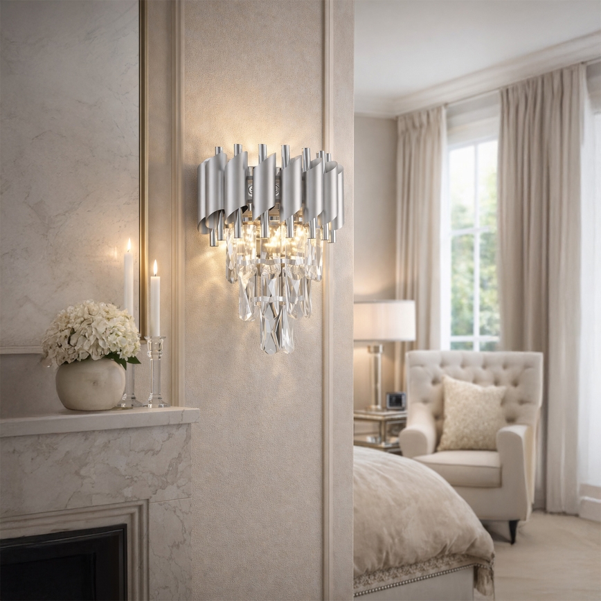 Brilagi - Zidna svjetiljka ECLIPSE 2xE14/10W/230V srebrna