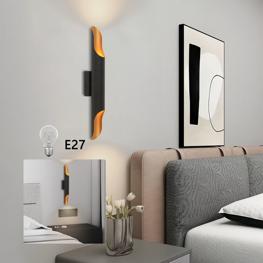 Brilagi - Zidna svjetiljka KALMAR 2xE27/40W/230V crna/brončana