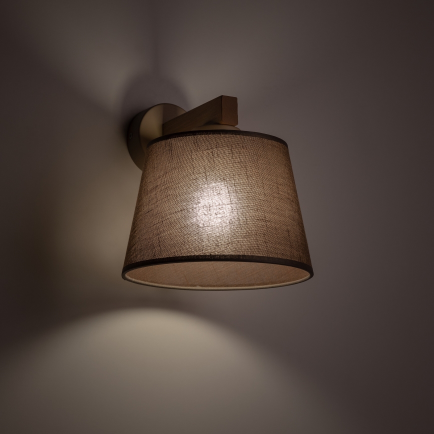 Brilagi - Zidna svjetiljka LATTE SABIA 1xE27/15W/230V borovina/smeđa