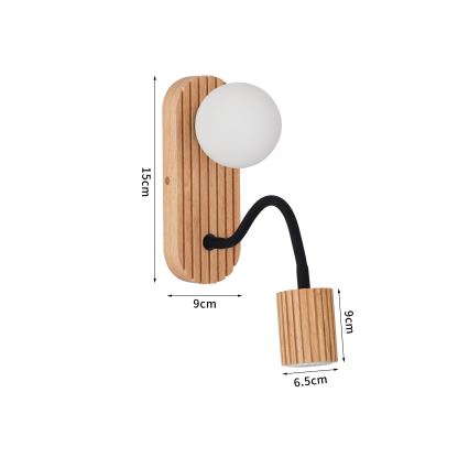 Brilagi - Zidna svjetiljka MODERN WOOD 1xG9/5W/230V + 1xGU10/8W kaučukovac