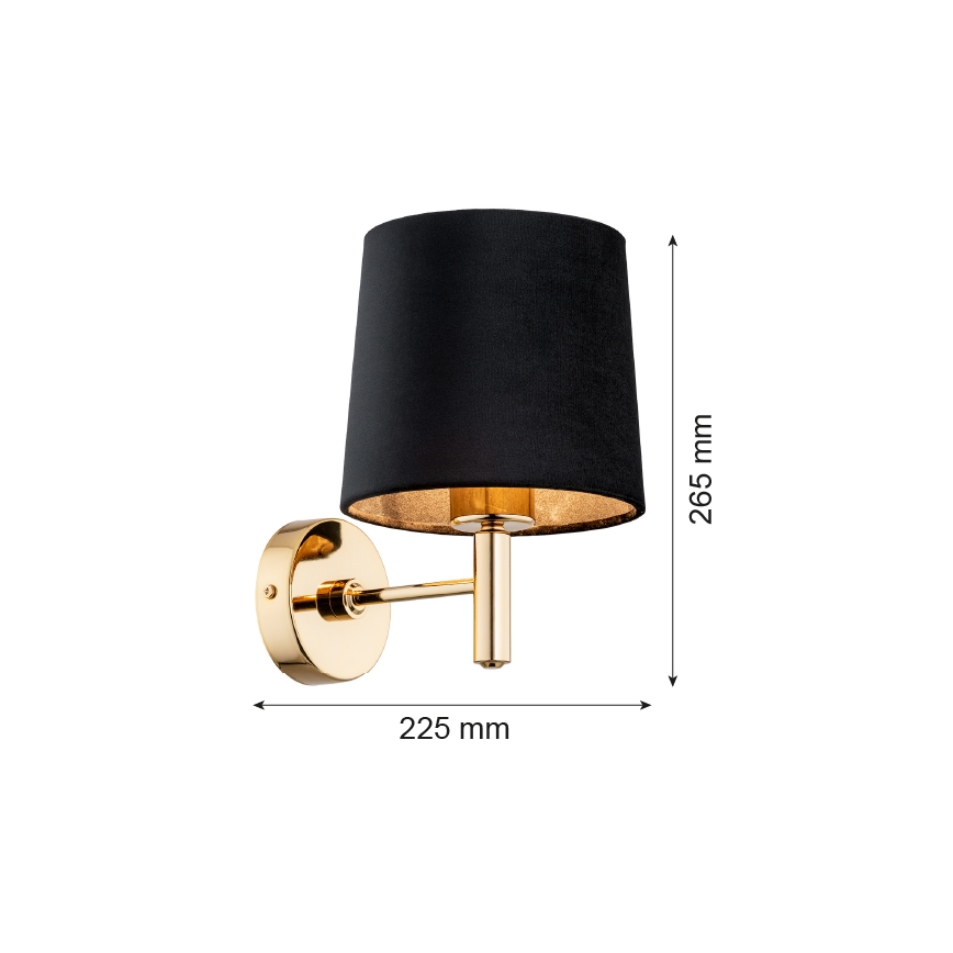 Brilagi - Zidna svjetiljka MONTE 1xE27/15W/230V crna/zlatna