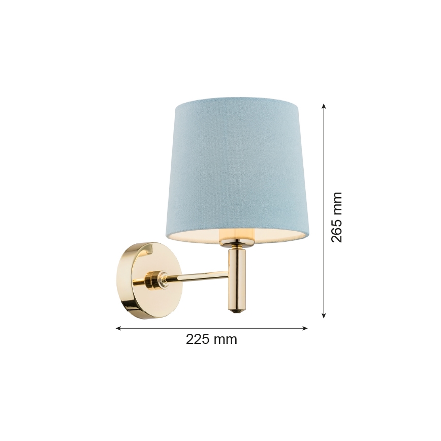 Brilagi - Zidna svjetiljka MONTE 1xE27/15W/230V plava/zlatna
