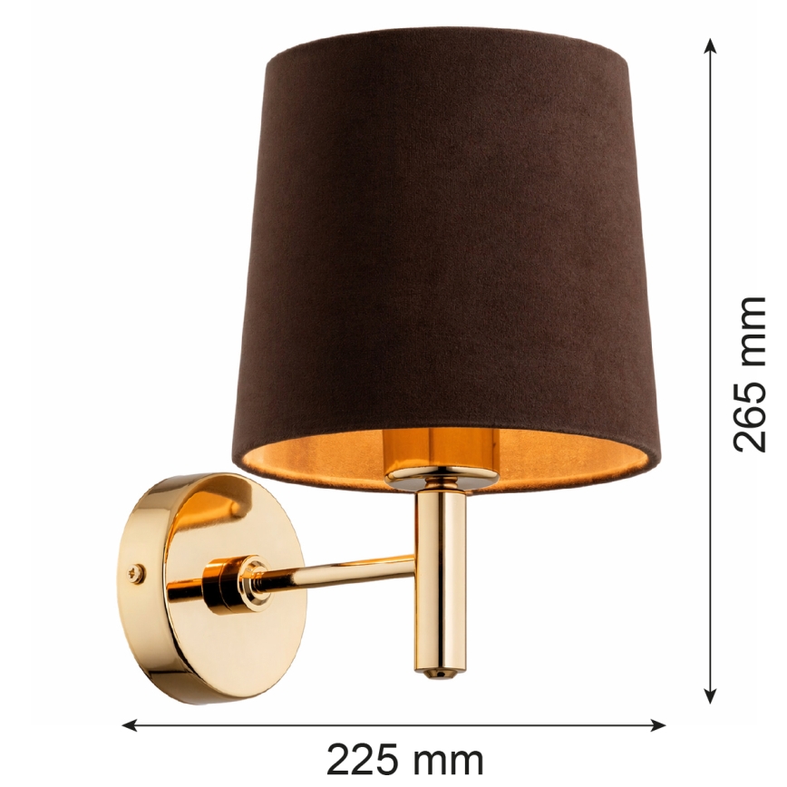 Brilagi - Zidna svjetiljka MONTE 1xE27/15W/230V smeđa/zlatna