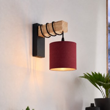 BRILAGI - Zidna svjetiljka NUBILA 1xE27/60W/230V smeđa/crna/pompejska crvena