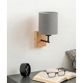 Brilagi - Zidna svjetiljka NUBILA WOOD 1xE27/25W/230V hrast/crna/svijetlosiva