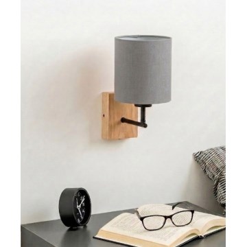 Brilagi - Zidna svjetiljka NUBILA WOOD 1xE27/25W/230V hrast/crna/svijetlosiva