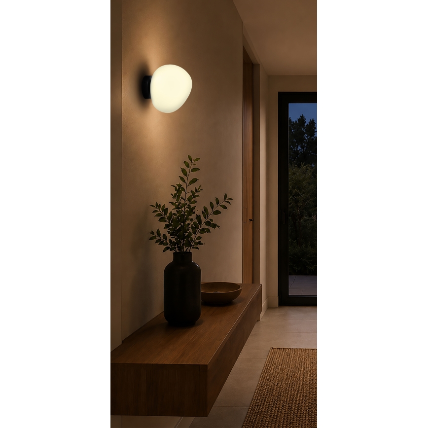BRILAGI - Zidna svjetiljka PEBBLES 1xE27/40W/230V Ø 20 cm crna