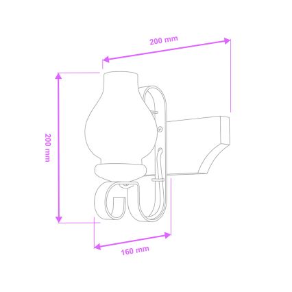 Brilagi - Zidna svjetiljka QUEEN 1xE14/40W/230V bukva/orah