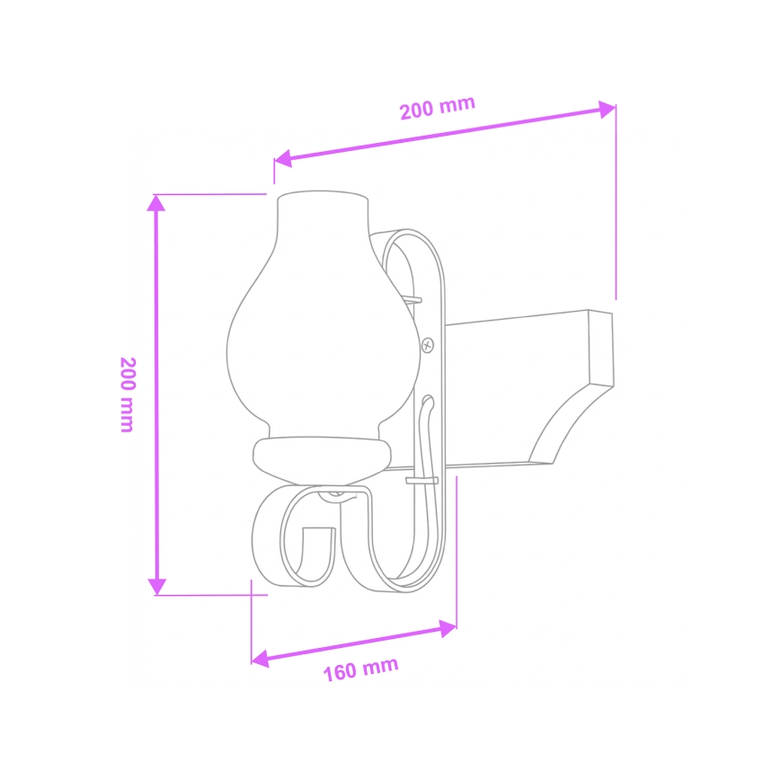 Brilagi - Zidna svjetiljka QUEEN 1xE14/40W/230V bukva/orah