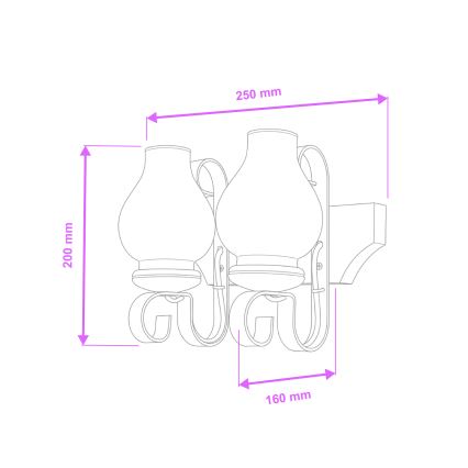 Brilagi - Zidna svjetiljka QUEEN 2xE14/40W/230V bukva