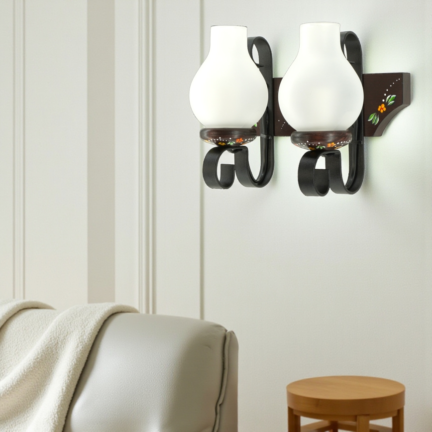 Brilagi - Zidna svjetiljka QUEEN 2xE14/40W/230V bukva/wenge