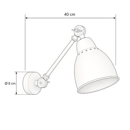 BRILAGI - Zidna svjetiljka QUILL 1xE27/40W/230V 40 cm crna