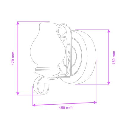 Brilagi - Zidna svjetiljka ROATA APLICA 1xE14/40W/230V bukva