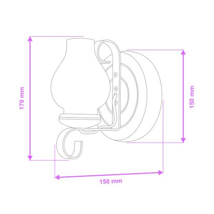 Brilagi - Zidna svjetiljka ROATA APLICA 1xE14/40W/230V bukva/orah