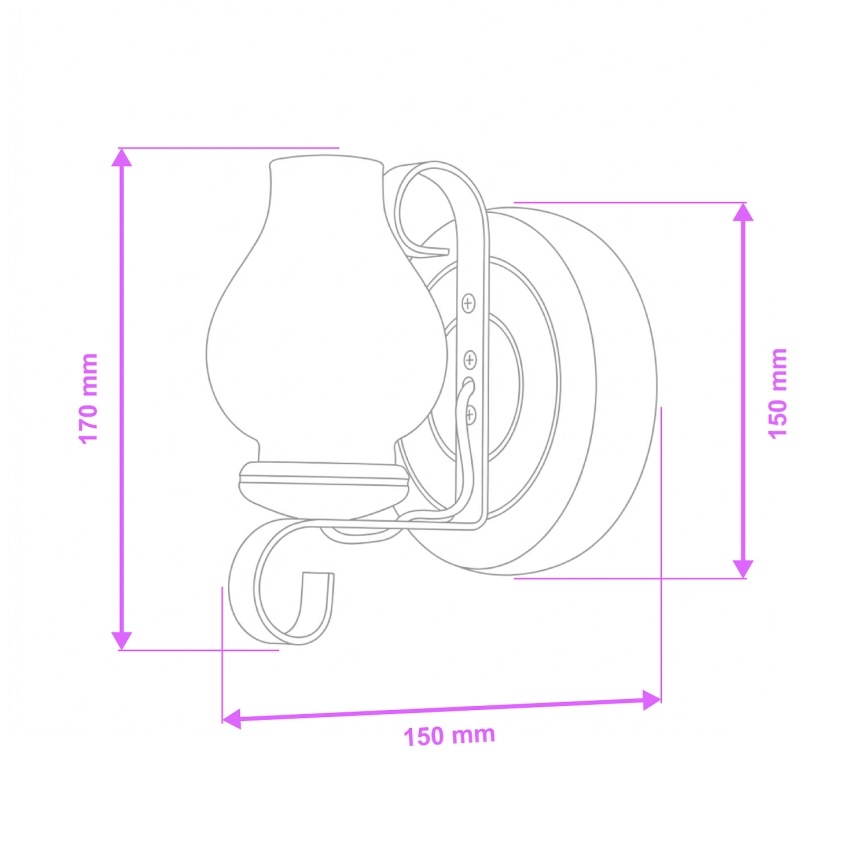 Brilagi - Zidna svjetiljka ROATA APLICA 1xE14/40W/230V bukva/orah