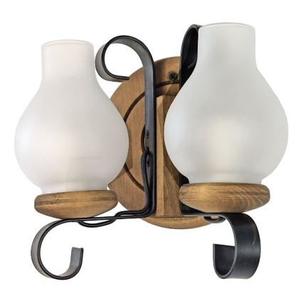 Brilagi - Zidna svjetiljka ROATA APLICA 2xE14/40W/230V bukva