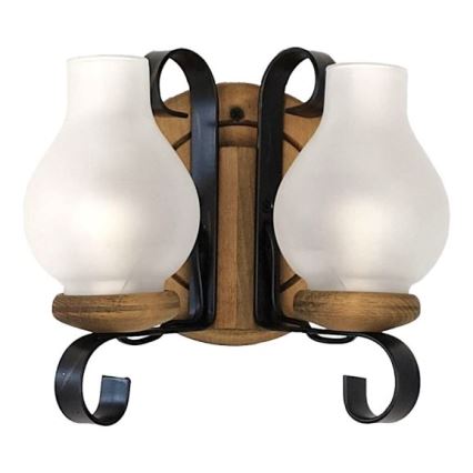 Brilagi - Zidna svjetiljka ROATA APLICA 2xE14/40W/230V bukva