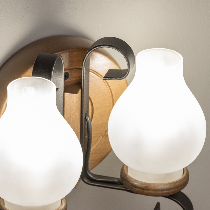 Brilagi - Zidna svjetiljka ROATA APLICA 2xE14/40W/230V bukva/orah