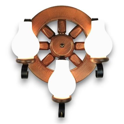 Brilagi - Zidna svjetiljka ROATA APLICA 3xE14/40W/230V bukva/orah