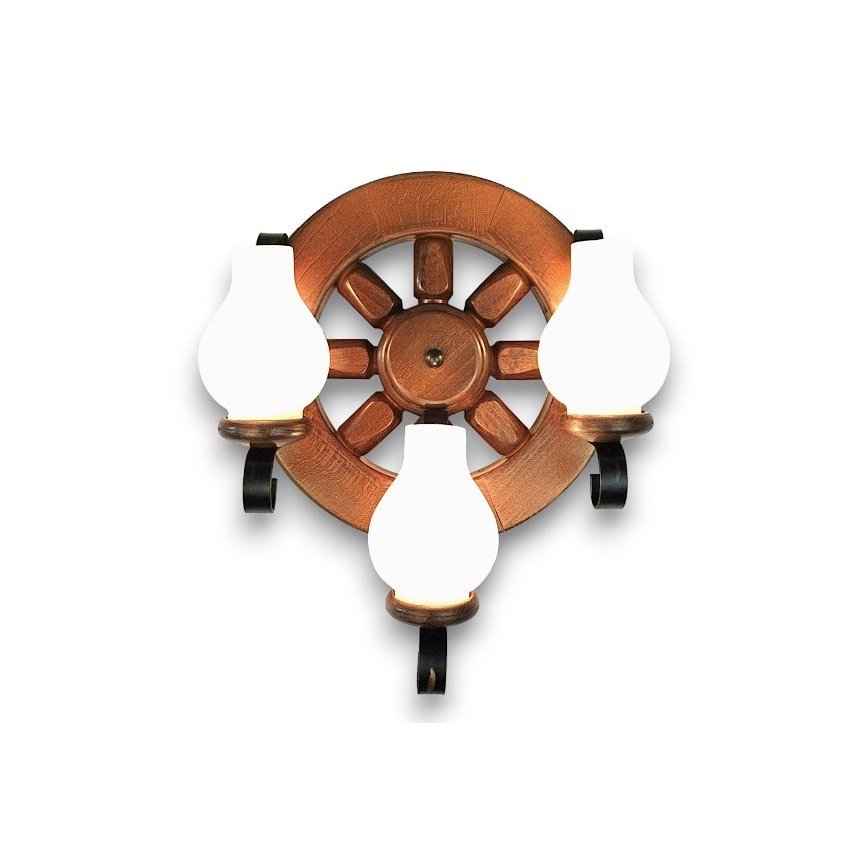 Brilagi - Zidna svjetiljka ROATA APLICA 3xE14/40W/230V bukva/orah