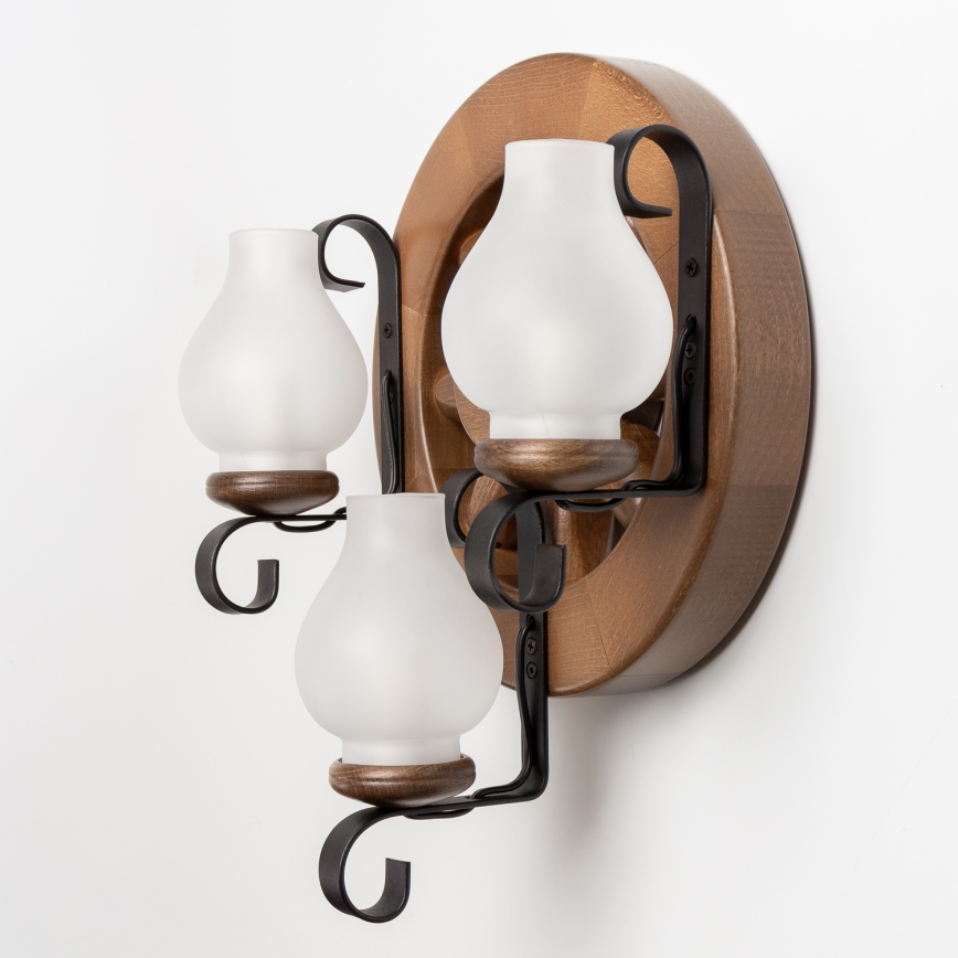 Brilagi - Zidna svjetiljka ROATA APLICA 3xE14/40W/230V bukva/orah