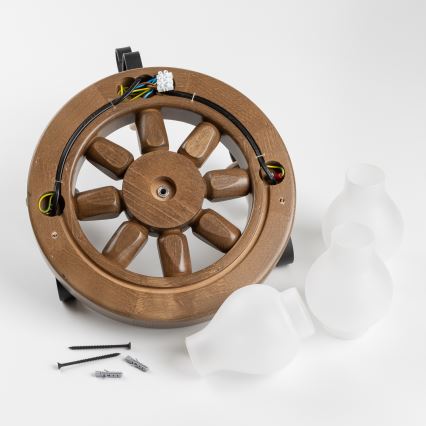 Brilagi - Zidna svjetiljka ROATA APLICA 3xE14/40W/230V bukva/orah