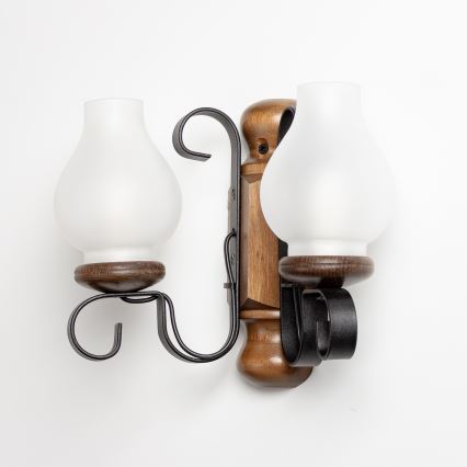 Brilagi - Zidna svjetiljka RUSTIC 2xE14/40W/230V bukva/orah