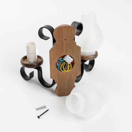 Brilagi - Zidna svjetiljka RUSTIC 2xE14/40W/230V bukva/orah