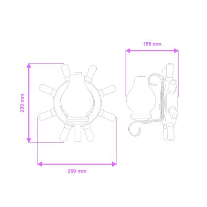 Brilagi - Zidna svjetiljka TIMONA 1xE14/40W/230V bukva
